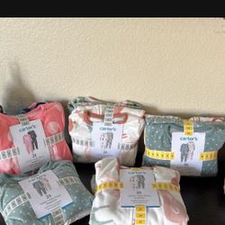 Carters Fleece Onsies Sleepers All Brand New 