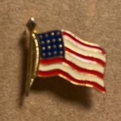 American Flag Enameled Lapel Pin Pinback