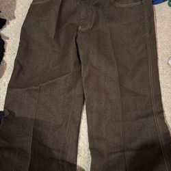 RAW DENIM BROWN JEANS/PANTS