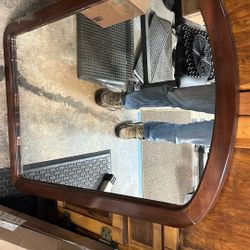 Large Framed Mirror From Bedroom Set 33” Wide By 47” Height  Very Clear