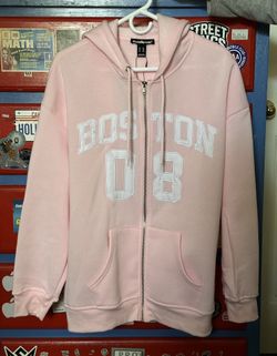 Pink Boston Zip-Up Hoodie