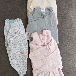 Bundle of 5 Newborn Sleepsack Swaddles Halo Like New