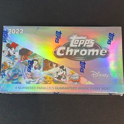 Sealed 2023 Topps Chrome Disney D100 Hobby box - First Year Rookie Mickey RC 