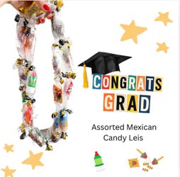 Assorted Mexican candy grad leis
