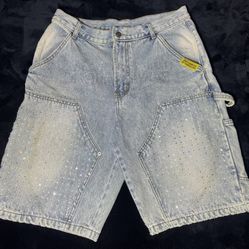 Size 32-34 Waist Rhinestone Jorts 