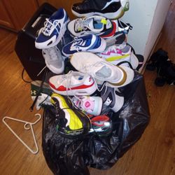 I Have About 40 Pairs Of Shoes All Sizes Literally From 7 11:10 Sizes 9 9 1/2 All Men's Size 12 All For Sale Together Nike Jordans Pumas