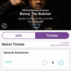 BENNY THE BUTCHER CONCERT!!! DEC 10 SATURDAY 