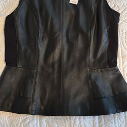 Leather And Polyester Top.