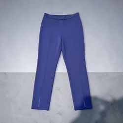SHEIN Royal Blue High-Waisted Split Hem Ankle Trousers Tailored - L (8/10