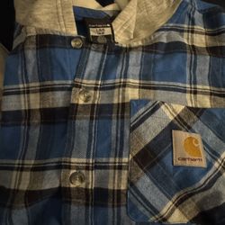Carhartt Boys hooded plaid flannel