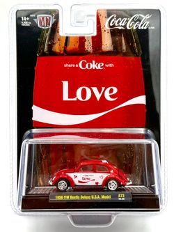 M2 1:64 Scale Diecast Model Car - 1956 VW Beetle Deluxe U.S.A. Model (Coke)