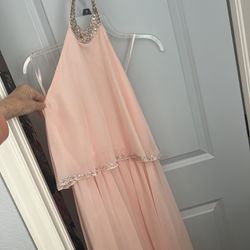 Peach Full Length Dress