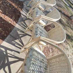 🔥 Vintage Vibes Alert! Set of 4 Rattan Bamboo Accent Chairs 🔥