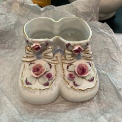 Adorable China Baby Shoe Vase
