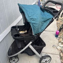 Chicco Teal Canopy Stroller