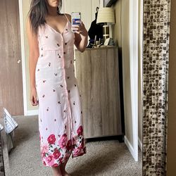 Topshop Floral Midi Dress