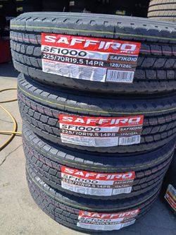 Tengo un set de llantas nuevas 225 70 19.5 de la marca saffiro
