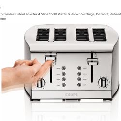 KRUPS 4-Slice Toaster is equipped with enhanced features to make your mornings even more enjoyable. Four easy-to-use functions combine with six browni