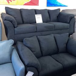 🇺🇸HUGE Ashley Furniture Blowout Sale!🇺🇸 Brand New Black Sofa Loveseat SET! $50 Down Takes It Home Today!