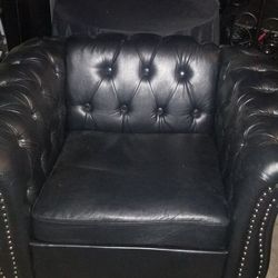 Silver studded black chair $100 OBO