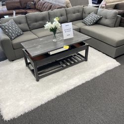 Grey Sectional With 2 Pillows!!