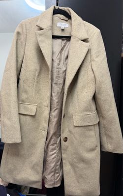 Laundry by Shelli Segal Beige Long Coat – Size Large – Wool Blend Look