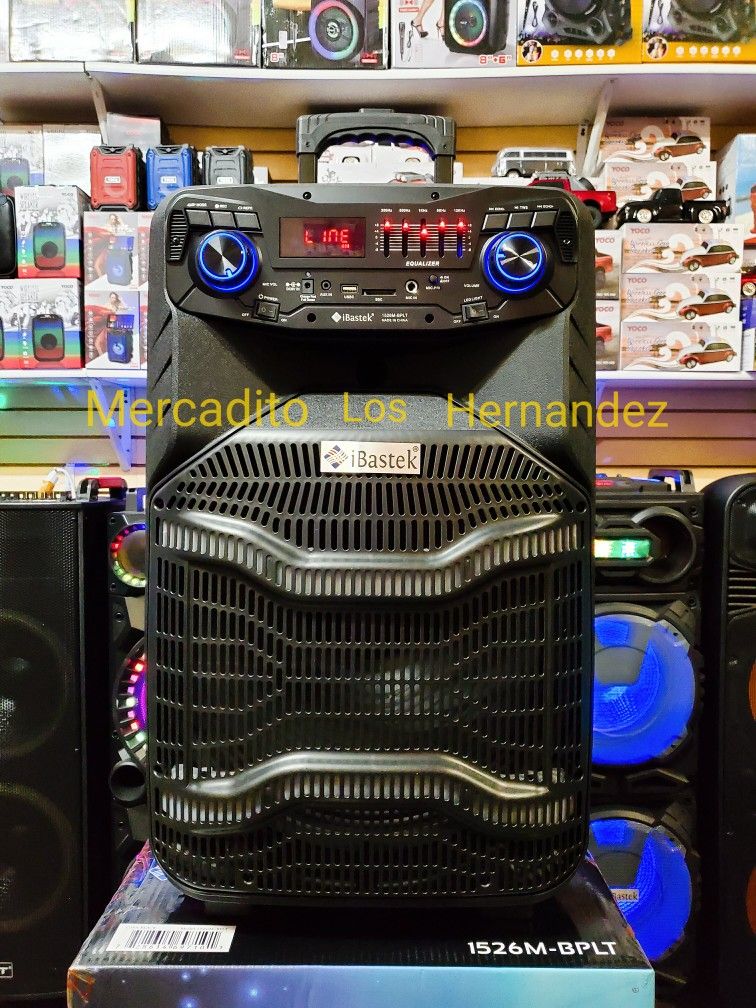 Heavy Bass Bluetooth Speaker 15" Woofer - New in Box - Amazing Sound 🔥6200w - Aux / Sd Card / Usb - 🔊IBASTEK 1526🔊 - NEW IN BOX SPECIAL PRICE