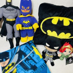 DC Comics Batman Plush Toy Lot Batman Pillow Blanket Nap Set