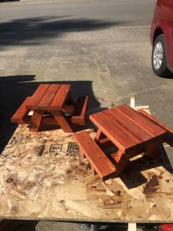 Squirrel Picnic Table Bench Stained (peanuts and squirrel not included) made to order