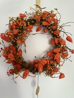 Fall wreath Chinese lantern