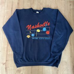 Vintage Nashville Music City USA Crewneck Sweatshirt