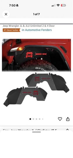 Jeep Wrangler JL Inner Fender Liners