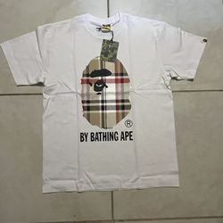 Large White Burberry Bathing Ape Shirt 
