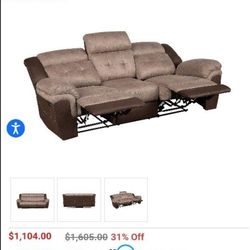 Home Elegance Chai dual reclining Sofa