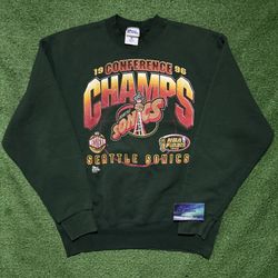 Vintage Seattle SuperSonics Crewneck Western Conference Champs 1996 Large
