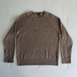 NWOT! J. CREW Men's 100% Lambs Wool Crewneck Sweater (L) Lt Brown