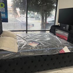 😴💤NEW!! Fireplace LED Screen Bed Frame TV Lift mount STILL IN BOX!💤😴