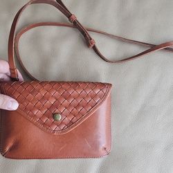 Handwoven Leather Clutch Crossbody Bag by Most Wanted USA