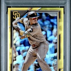 2024 BOWMAN CHROME 12 MANNY MACHADO YELLOW REFRACTOR /75 PSA 9 — PADRES