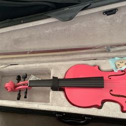 4/4 Full Size Violin Pink with case, rosin,  bridge