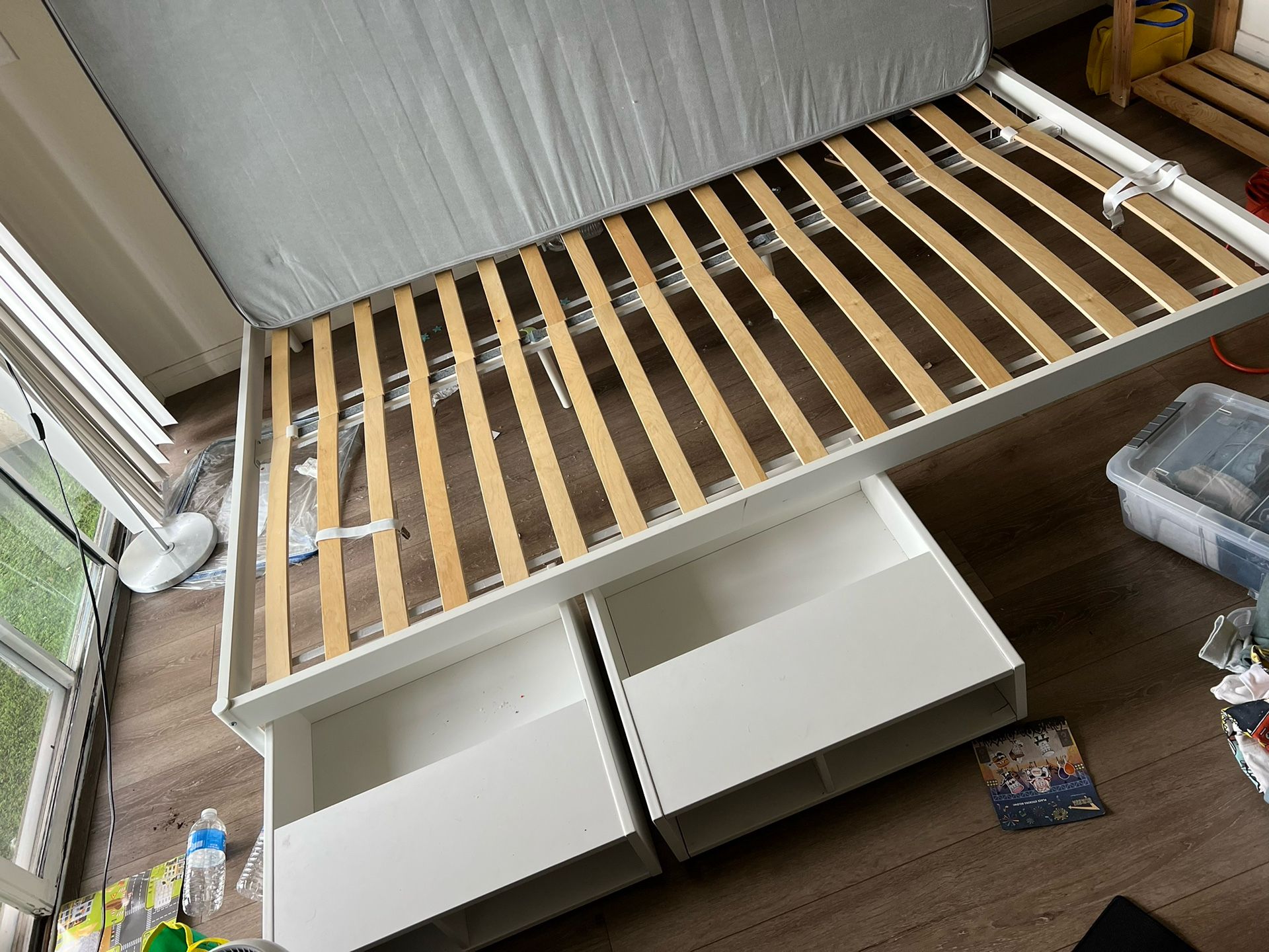 Ikea Queen Bed Frame + Drawers