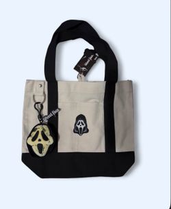 Ghostface tote bag with plush pendant