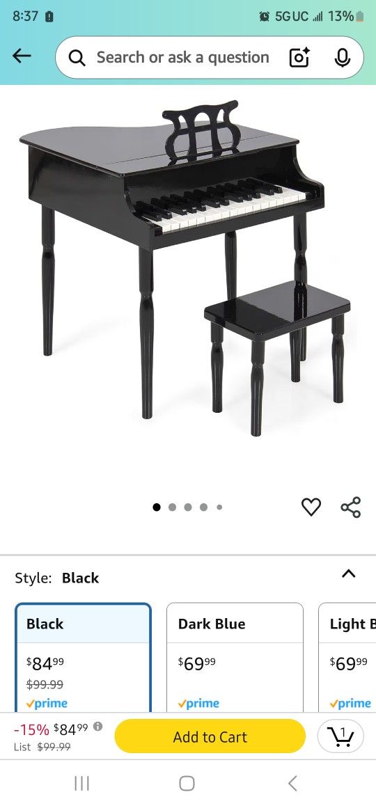 Kids Black Grand Piano
