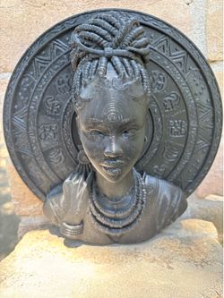 Handmade African Inspired 3d Printed Female Wall Art