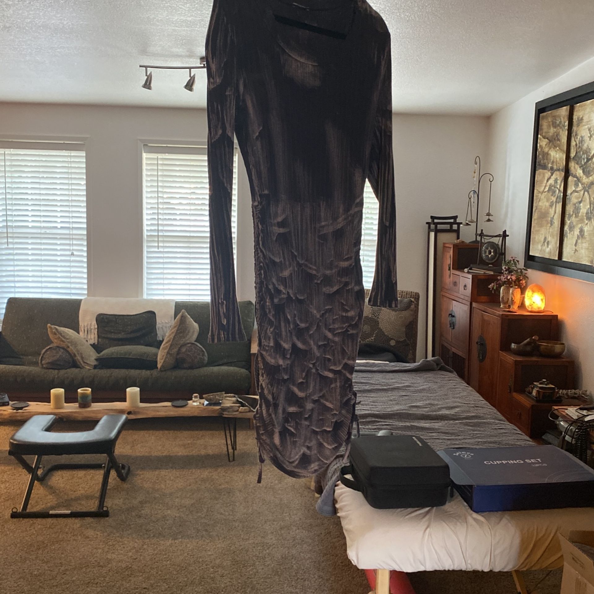 Cotton jersey knit, scrunch, dress size large