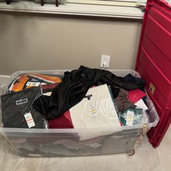 Storage Bin Full Of New Clothes 
