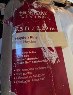 Holiday Living 7.5-ft Hayden Pine Pre-lit Artificial Christmas Tree with white lights