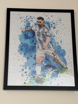 Framed Messi Painting