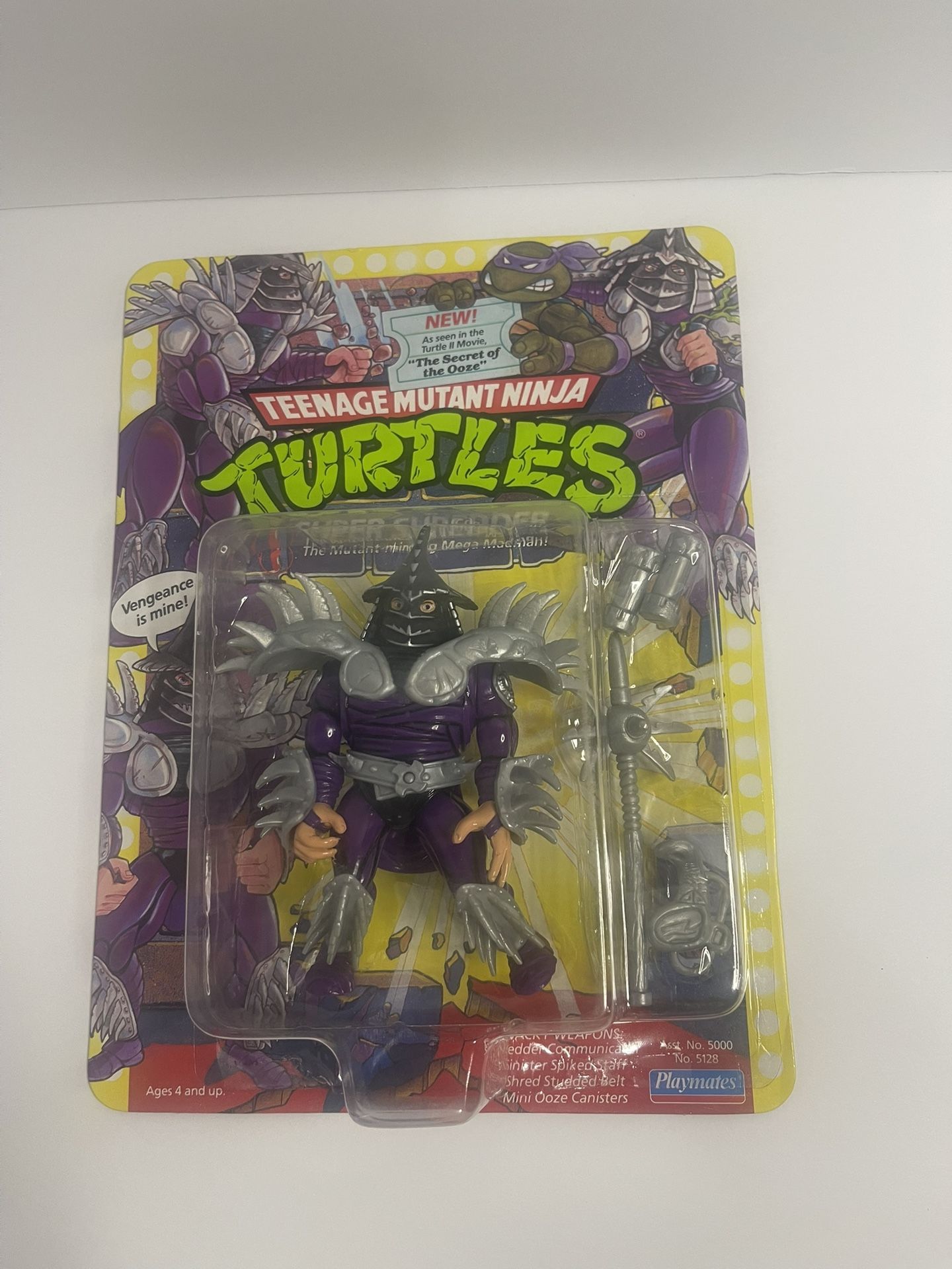 Vintage Carded Super Shredder 1991 Unpunched SEALED Playmates Ninja Turtles Exce