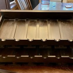 Pottery Barn wine bottle & Glass holder